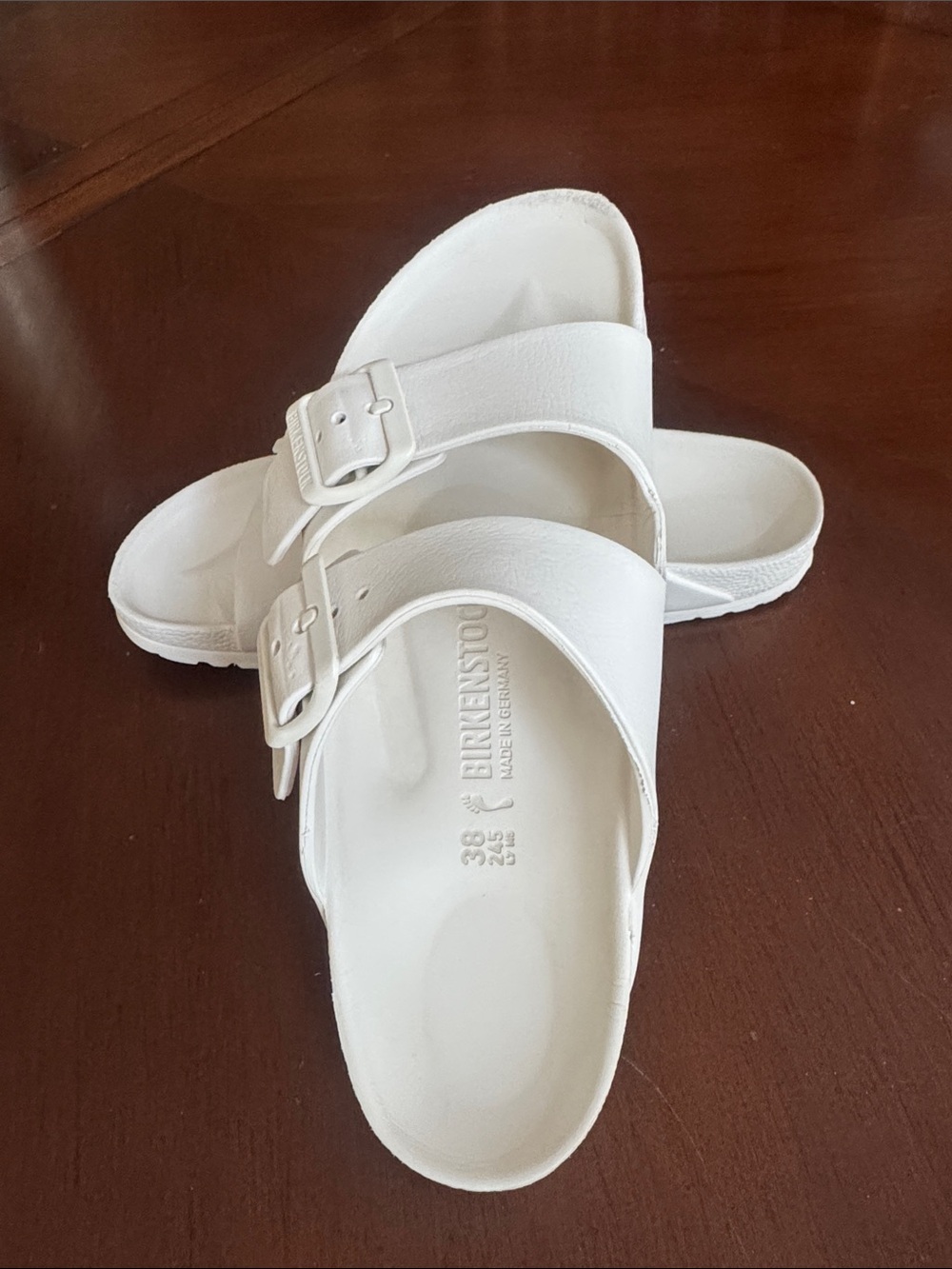 Birkenstock Off-White Arizona EVA Double-Strap Slide Sandals